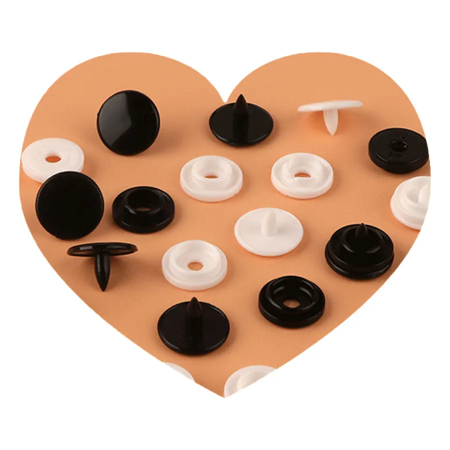 Custom smooth glossy cap snap fastener clip plastic four part 15L 16L 1010 snap button