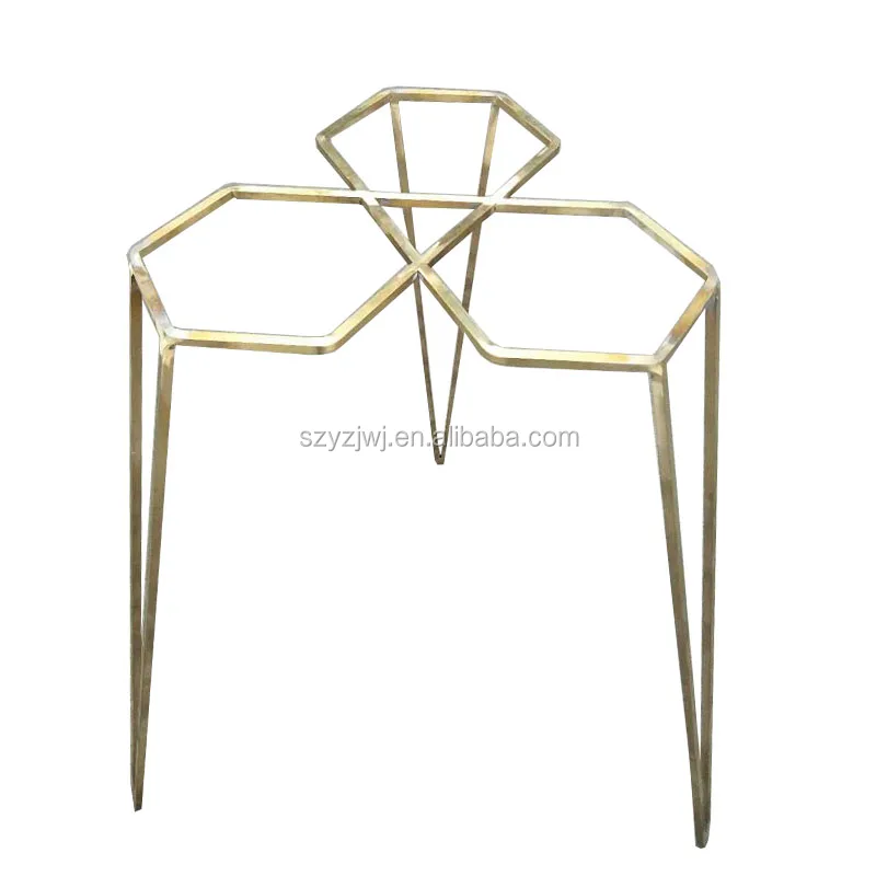 Custom Decorative Square Gold Iron Metal Flower Pot Stand Flower Pot For Balcony