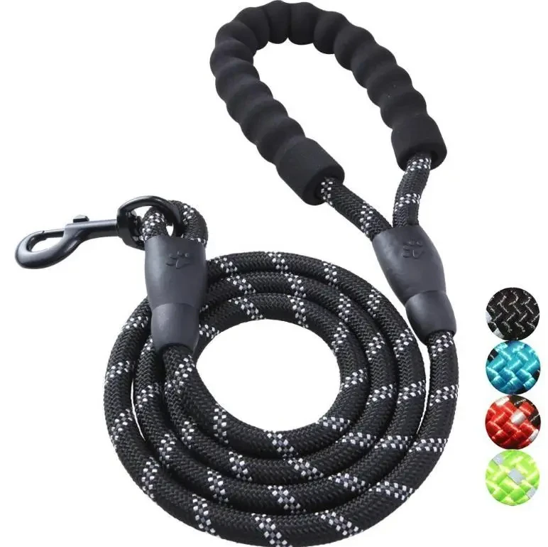 Hot Sale Pet Dog Nylon Rope Leashes Yellow Reflective Soft Pet Leash For Dogs