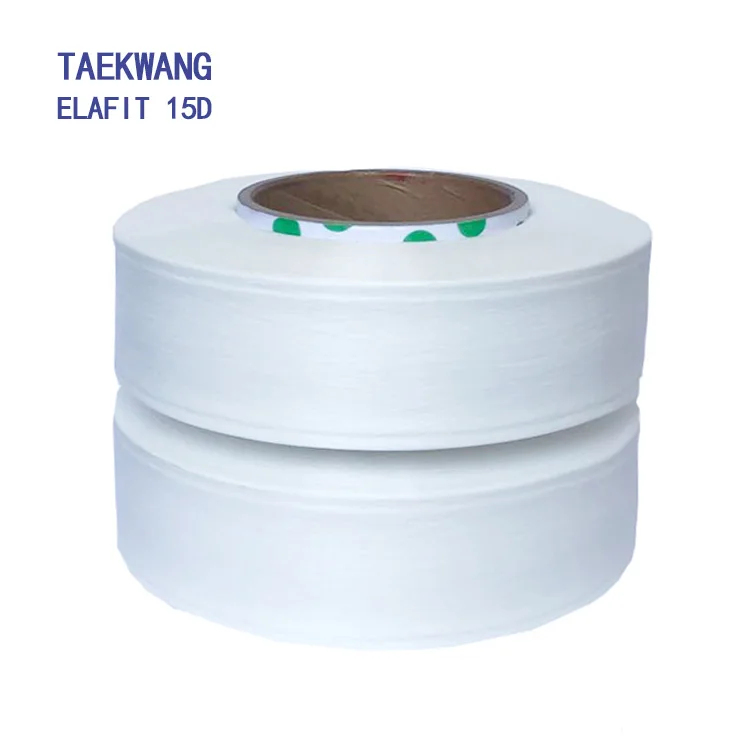Taekwang manufactory korea brand ELAFIT elastic naked lycra yarn 15D AA grade clear type A660 bare spandex yarn