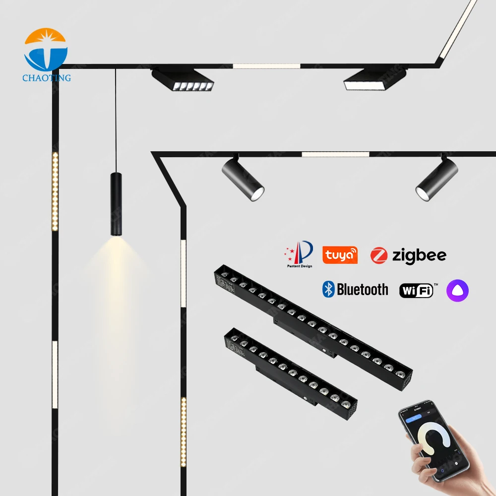 High Quality Recessed Track Grille Light Living Room Restaurant Decoration Magnetic Pendant Lamp LED Magnetic Track Light System