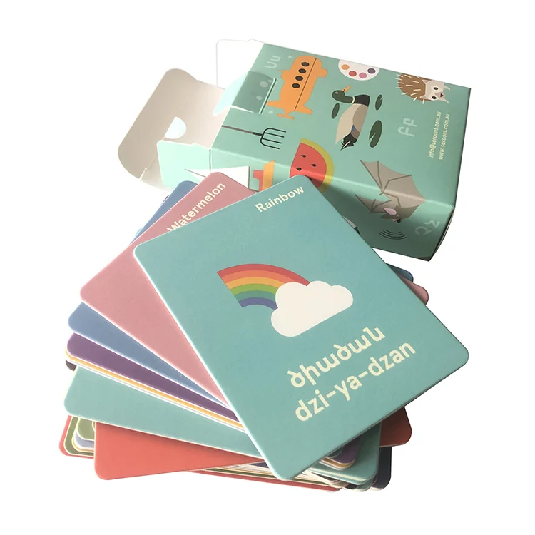 High Quality Paper Cardboard Customized Fancy Kids Educational Alphabet Flashcards Jumbo Playing Cards