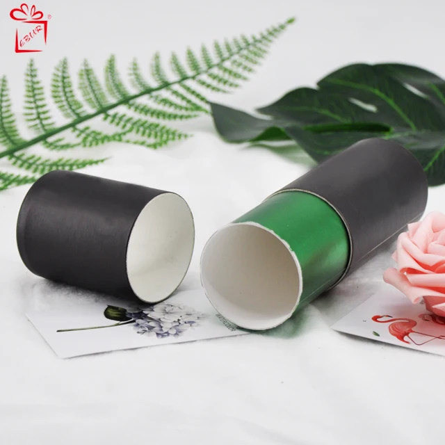 Custom Luxury Gold Stamping Empty Big Size Black Round Hard Paper Custom Cylinder Paper Tube With Pillow
