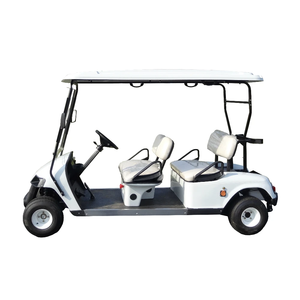 Mini 4 seats open type golf cart with roof 48V 4 wheel electric vehicle made in china