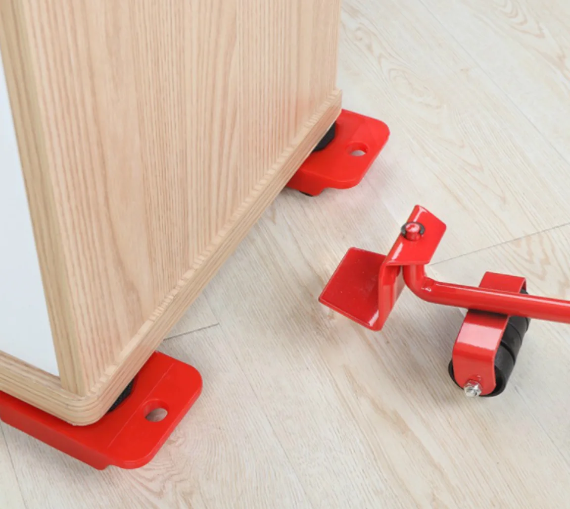 Transport Set Heavy Furniture Appliance Moving Wheel Bar Mover Sliders