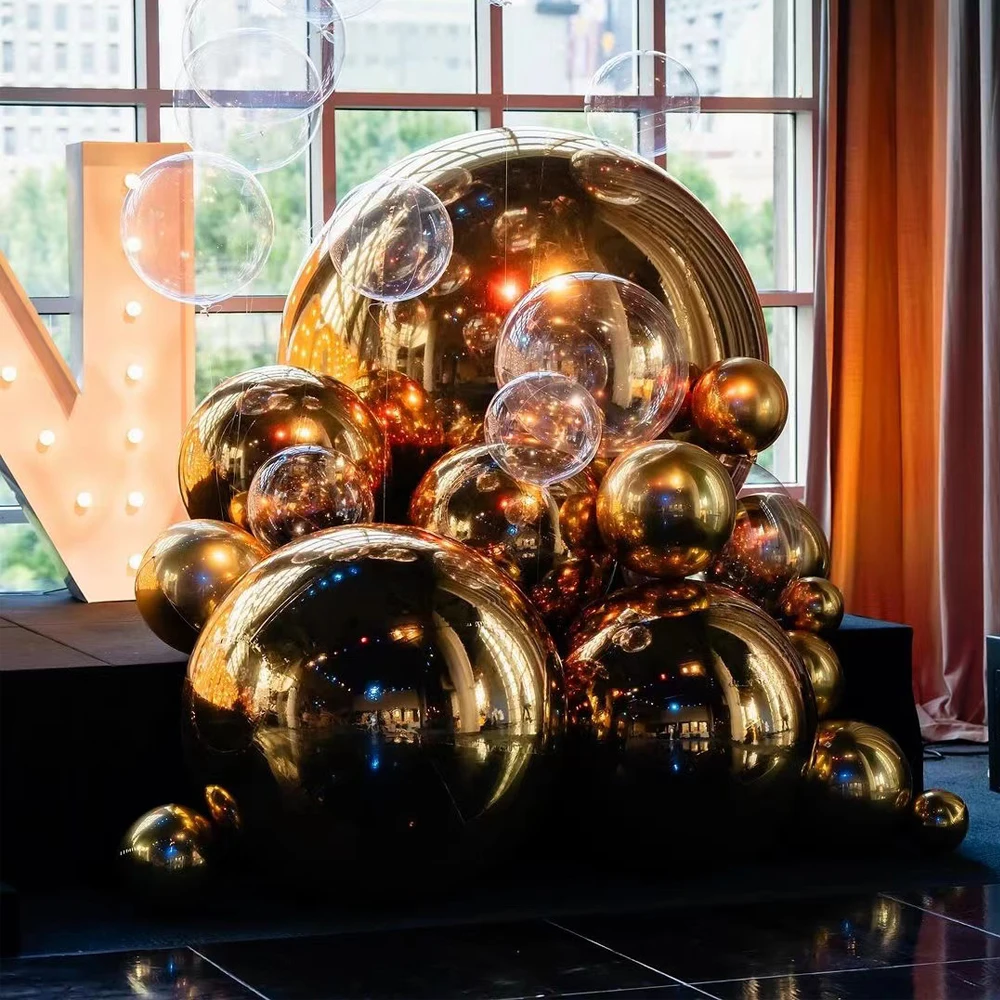 2025 Trending Globos De Fiesta Floating Sphere Hanging Mirror Balloon Giant Inflatable Mirror Ball Decoration For Wedding Event