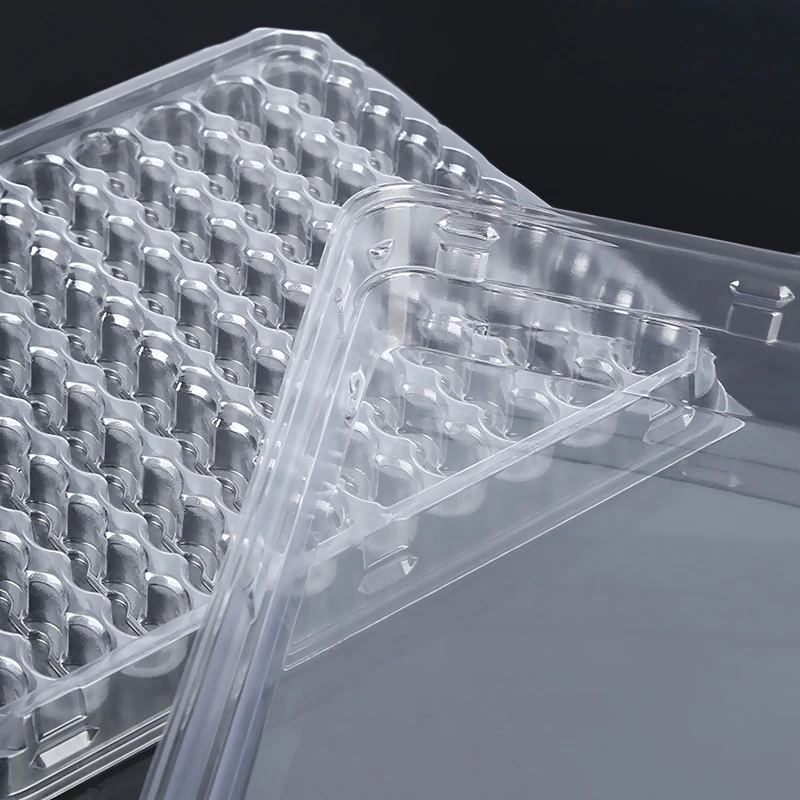 13mm*13mm 100 cells medical  blister tray  plastic  test tube tray for vaccine reagent with lid