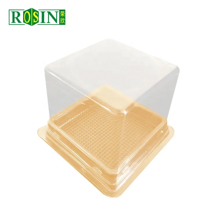 10 x 10 x 5 Cheap Plastic Round Golden Plastic Mini Food Cake Tray With Clear Lids