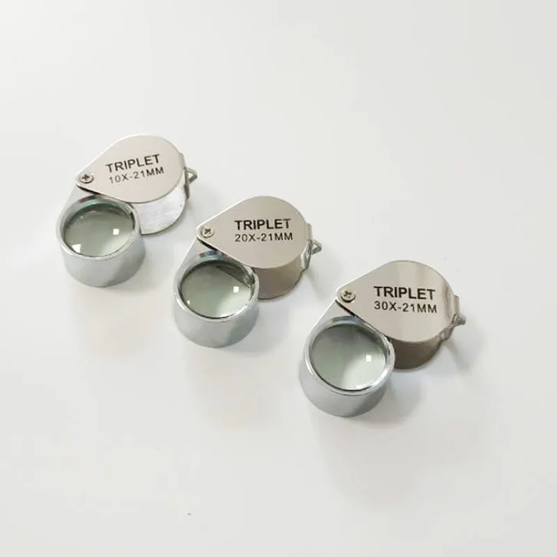 Новинка, металлическое складное увеличительное стекло высокой мощности 10X 20X 30X, портативное увеличительное стекло, Нефритовое Ювелирное Украшение, увеличительное стекло