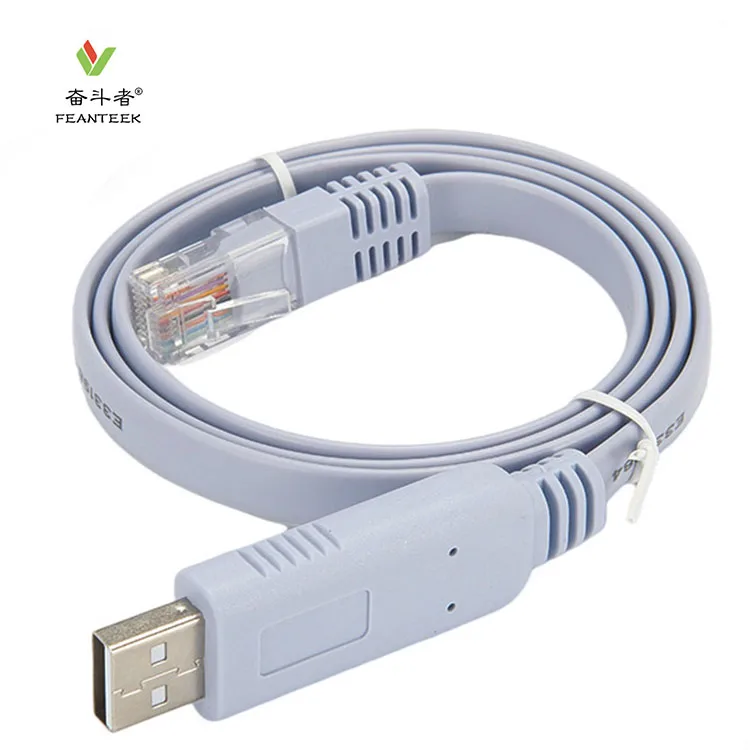Factory 6ft Square Head USB Console FTDI to RJ45 Ethernet LAN Rollover Cable Switch Line