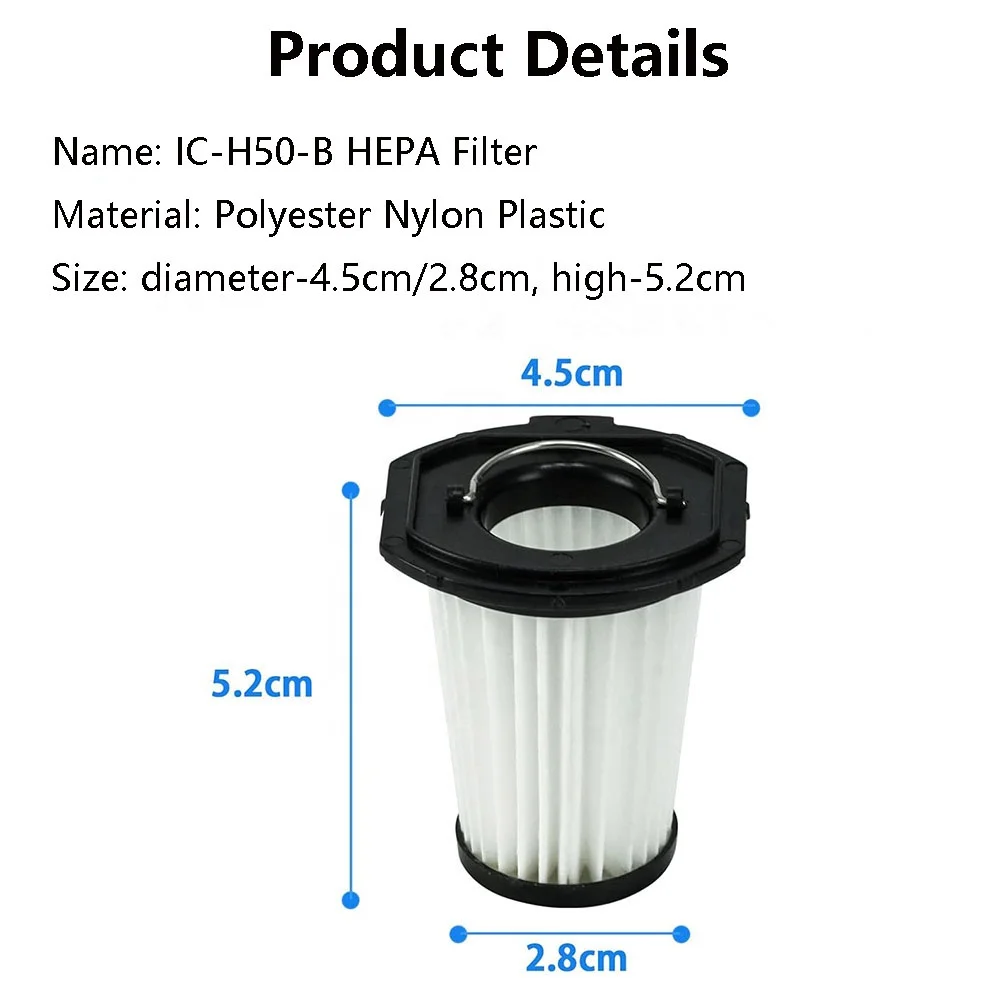 IC-H50-B Filter IC-H50 HEPA Filter IC-H50-HA Handy Cleaner IC-H50-CW IRIS OHYAMA Vacuum Cleaner Compatible Parts