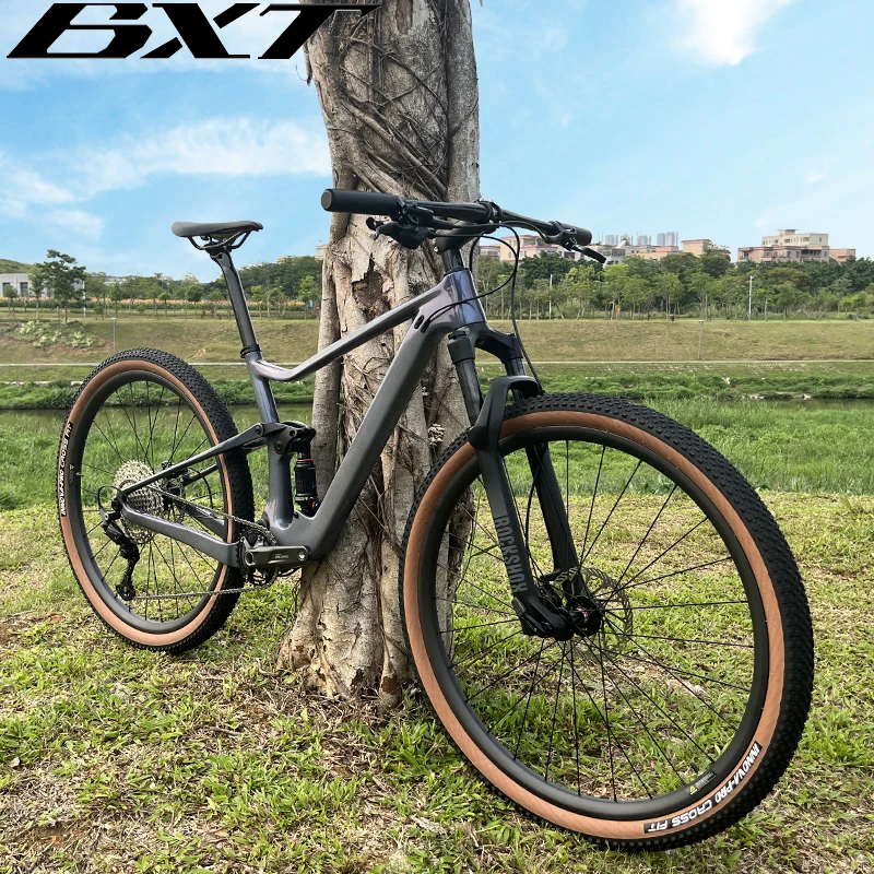 BXT Low price Full Suspension Carbon Mountain Bike 29er Disc Brake downhill Trek MTB Discount Carbon Dirt Mountain Bicycle