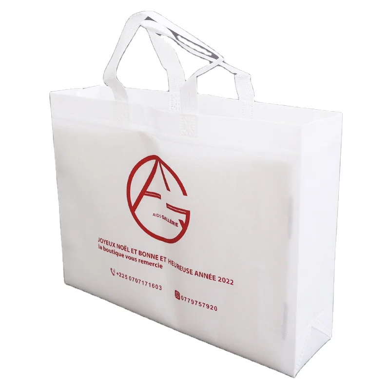 Custom Size White D Cut  Gift Tote Laundry Bag With Zipper Gift Raw Material With Handle Drawstring  Non Woven Bag