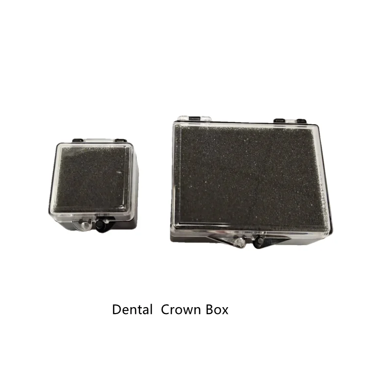 Black 2 inches Dental Lab Denture Packaging Plastic Box with Foam for Single Crowns Bridge