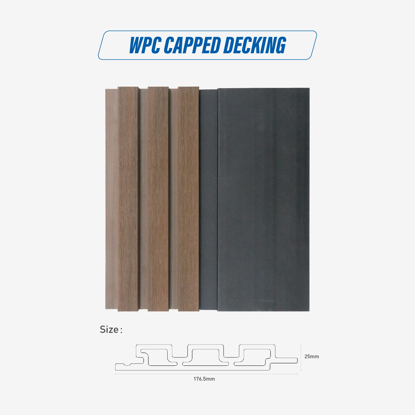 Top trend fluted coextrusion wood plastic composites siding capped wpc exterior wall cladding wpc ceiling panel
