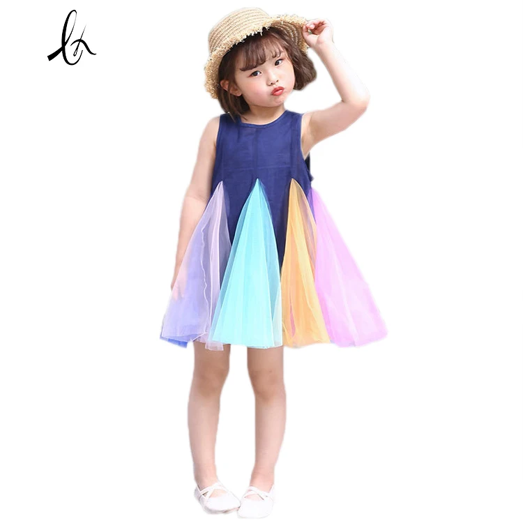 
Kids Clothing Dress Chiffon Colorful Sleeveless Girls Dresses Summer Dress For Girls 