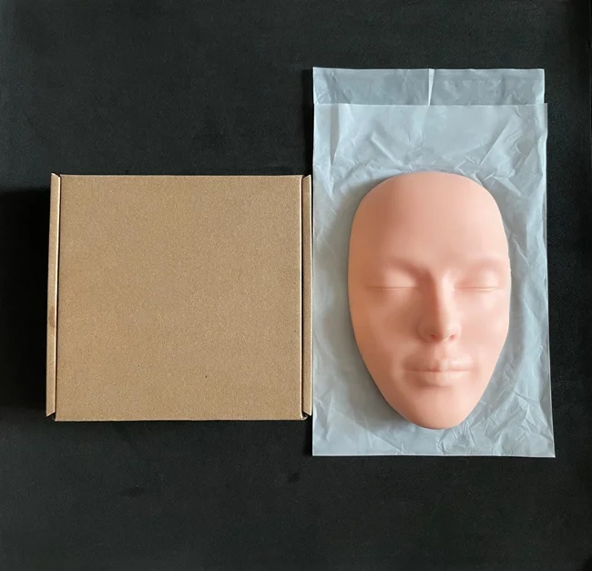 Hot Selling Permanent Makeup Tattoo Training Pad Microblading Realistic Full Face 3D Silicone Makeup Practice Face Practice Skin