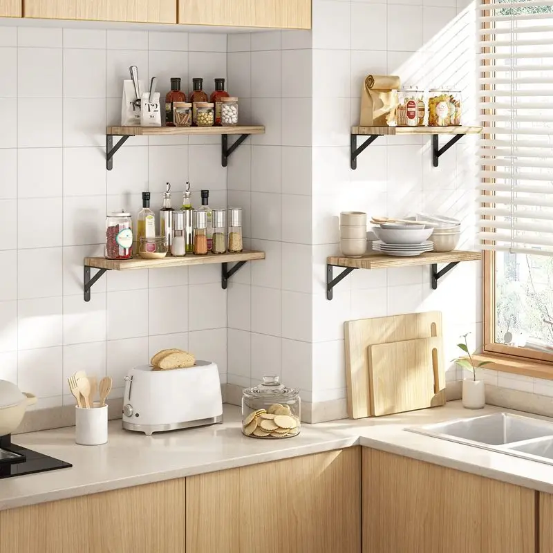 Living Room Bedroom Wall Mounted Shelf Kitchen Wall Display Storage Floating Wall Shelves