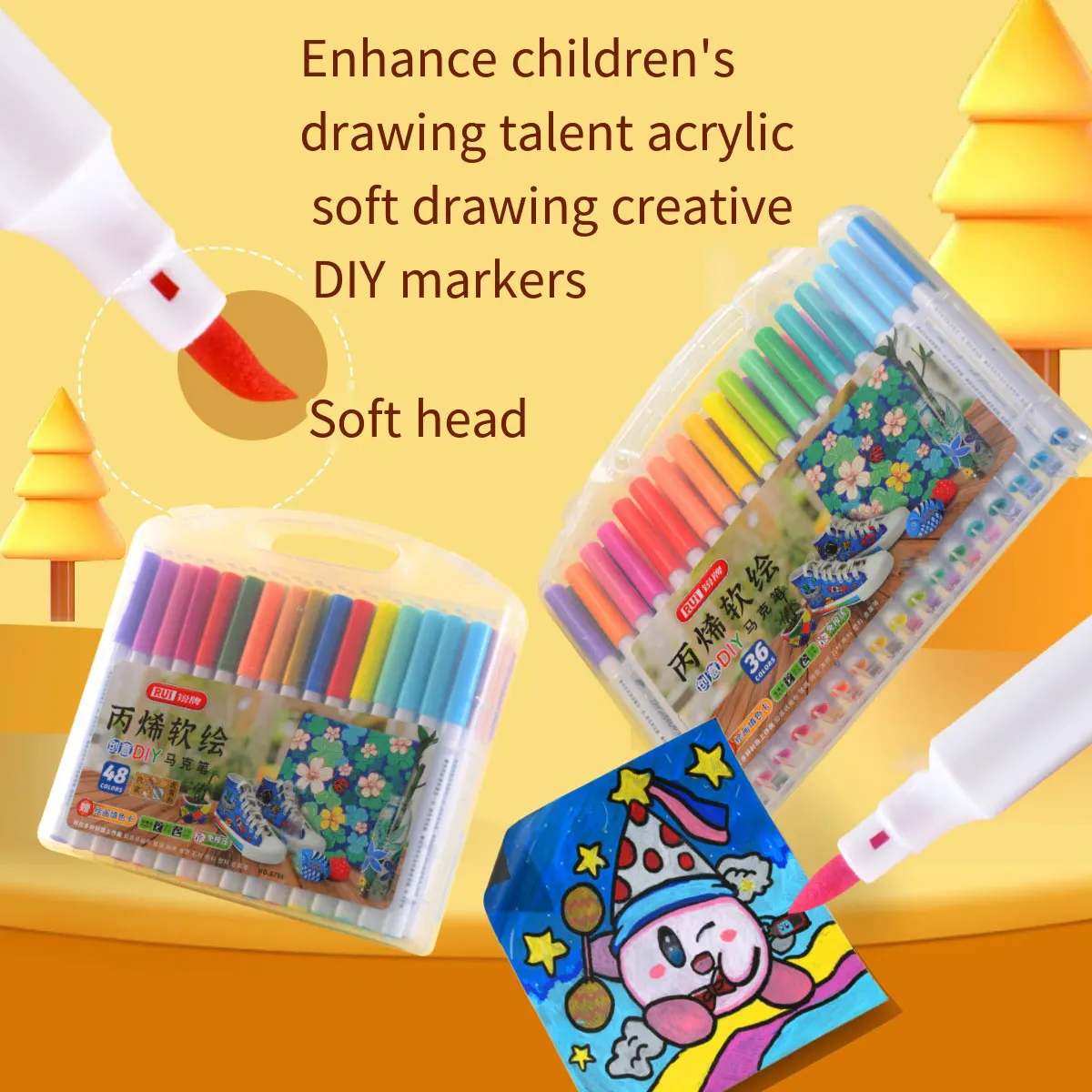 JPS OEM Customized 24-color Permanent DIY Craft Water-based Acrylic Paint Marker Pen Set Suitable For Rock Wood Ceramic Fabric