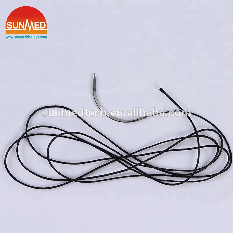 
surgical silk sutures sterile braided undyed or dyed black non absorbable suture foil packs USP6-USP8/0 