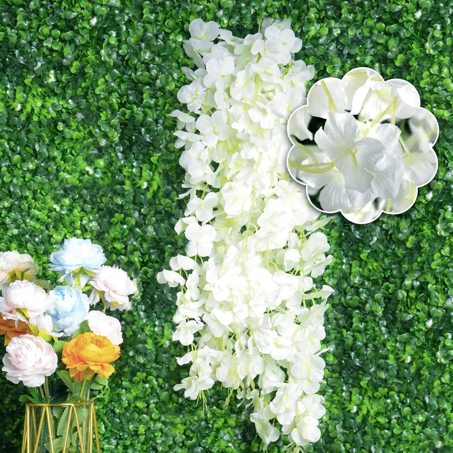 2024 Newlywed silk artificial wisteria flower hanging vine flower Artificial vine for party home garden outfit