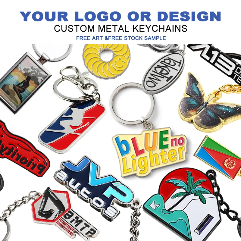 Manufacturers Wholesale Souvenir Custom 3D Metal Key Chain Logo Customization Soft Enamel Zinc Alloy Key Rings With Logo