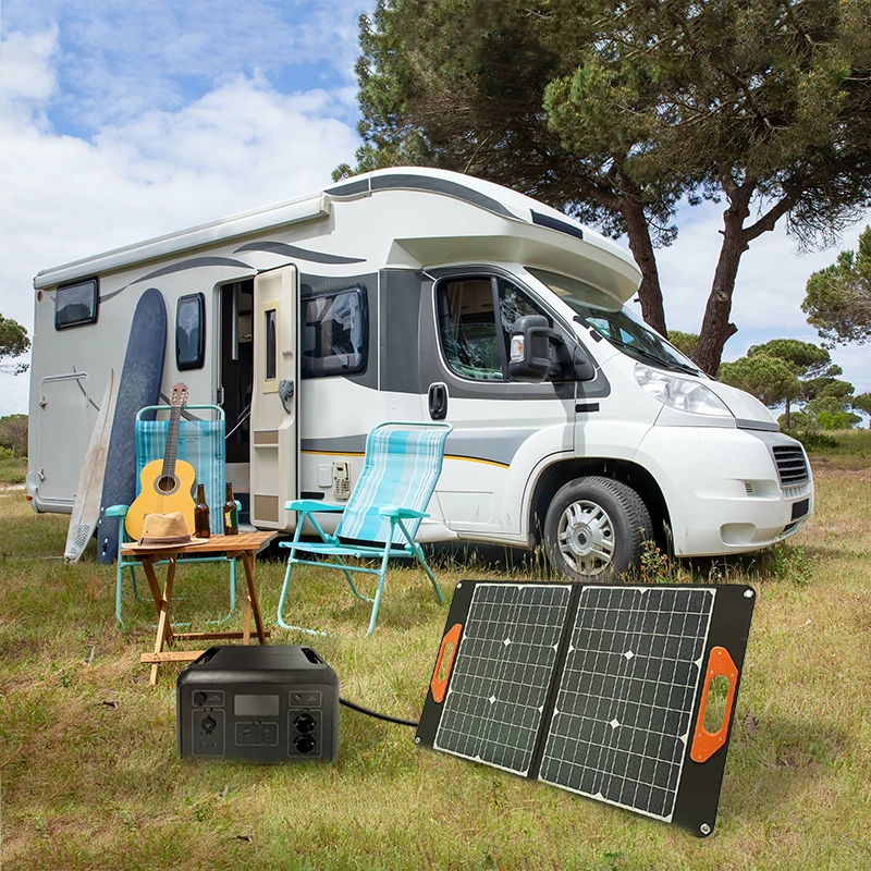 Portable Solar Panel With USB Outdoor 12v Battery Folding Solar Panel Bag