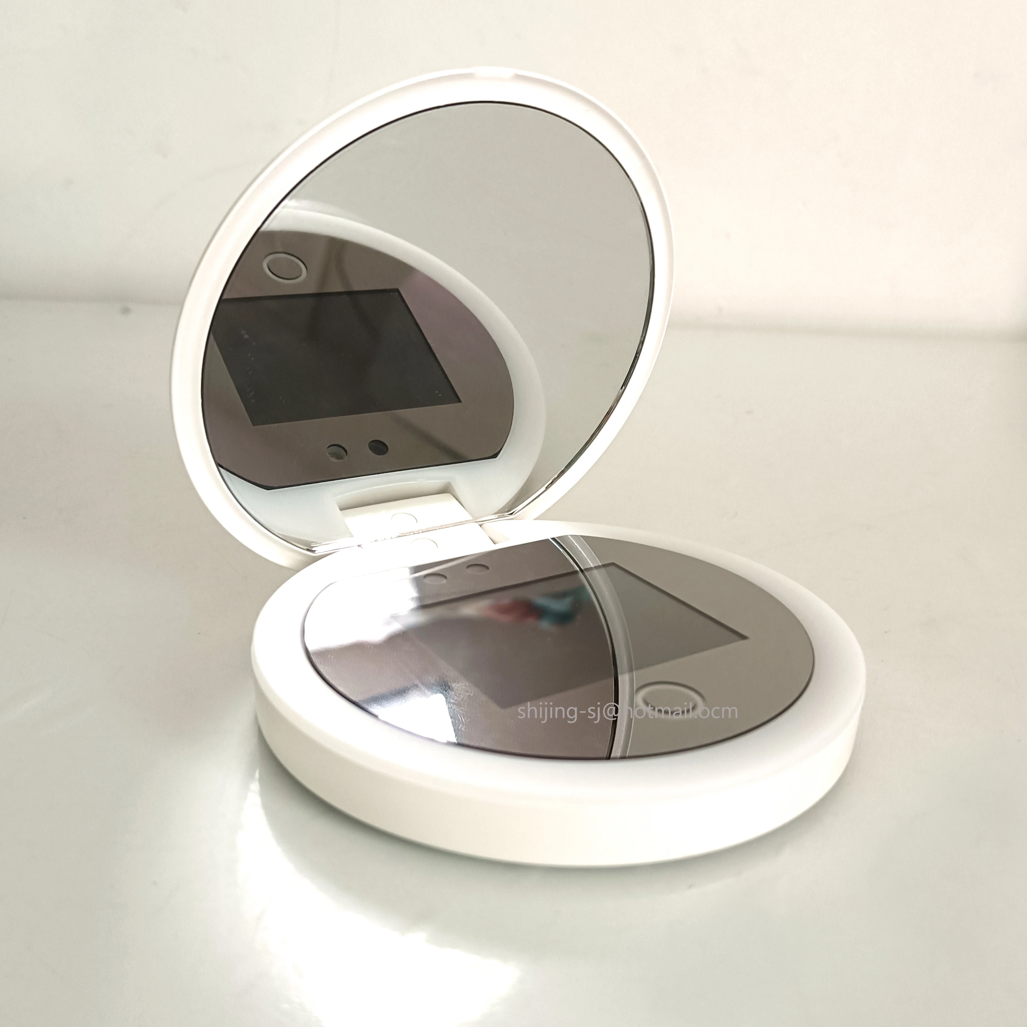 Wholesale Custom Logo smart Mirror Makeup led pocket mirror with UV Camera