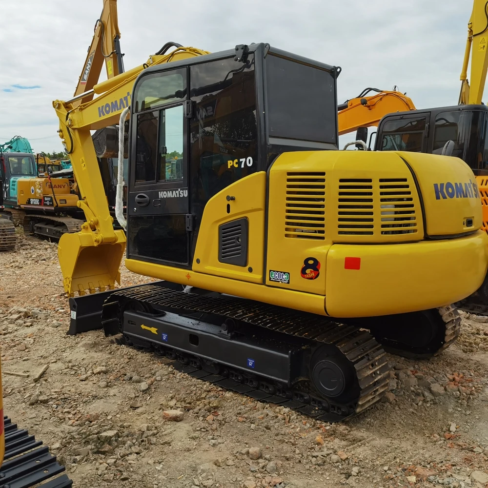 Экскаватор б/у komatsu PC70-8 PC60 высокого качества Подержанный 7 тонн оригинальный японский экскаватор для продажи в Китае