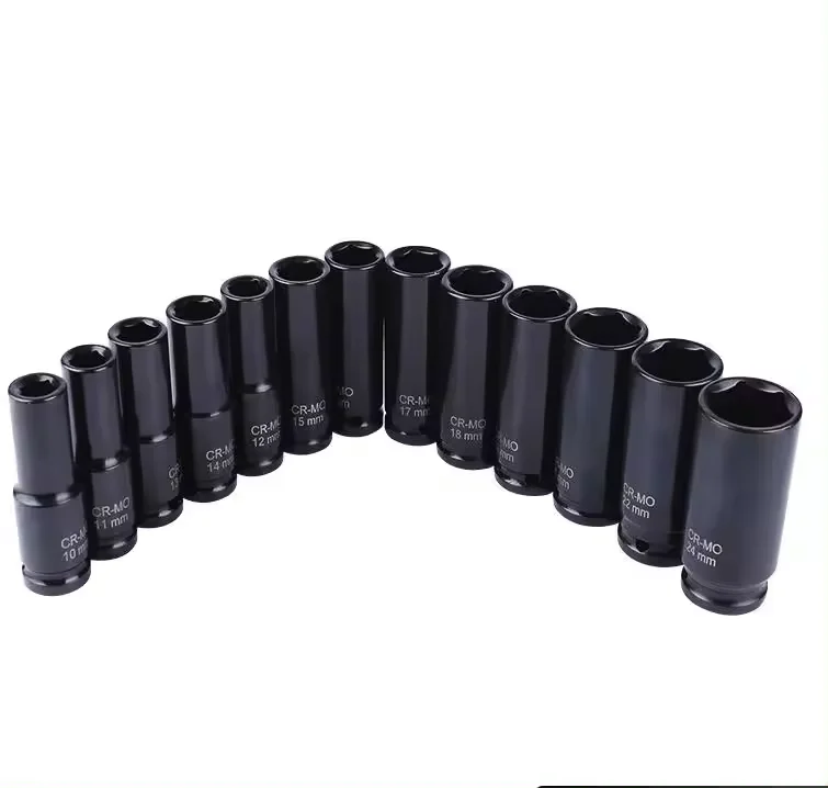 1/2 Inch Drive Deep 6-Point Impact Socket Drive Deep Magnetic Impact Wrench Set