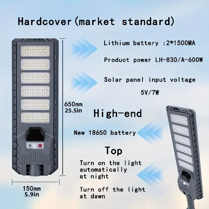 high lumen remote control solar street light For indoor outdoor Courtyard waterproof 600W landscape lighting solar garden lights