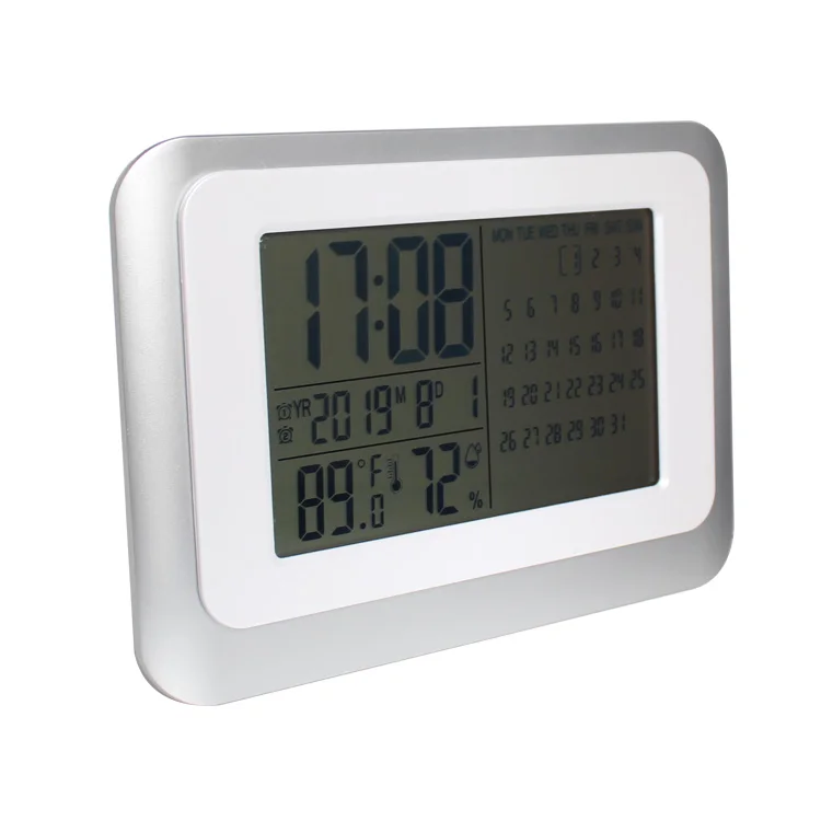 Large Screen LCD Digital Display Calendar Temperature and Humidity Snooze Alarm Clock