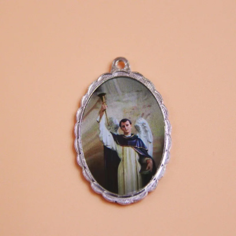 Oval Mix Saint Charms St Virgin Mary Charms Religion Metal Medal Pendant for Rosary Bracelet Making