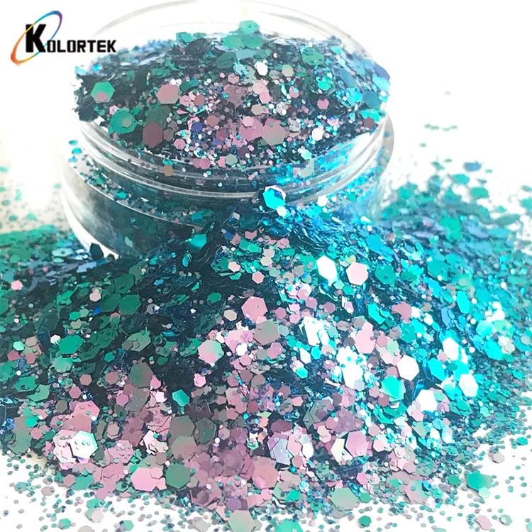 Kolortek эффект Хамелеона массивные блестки смесь для смолы тумблера поделок слайма ногтевого дизайна