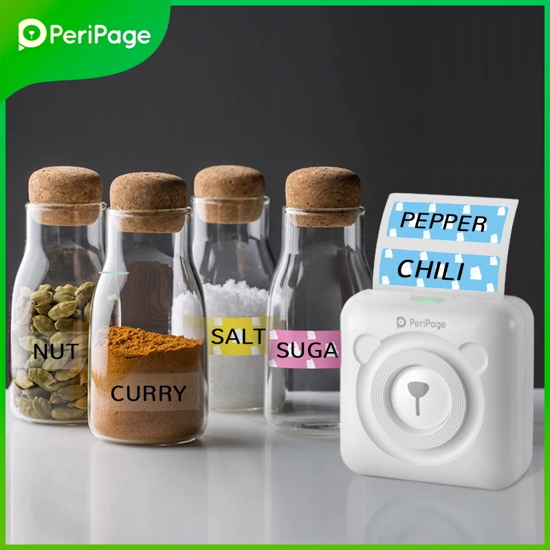 PeriPage 203 точек/дюйм белый ярлык чековый фото беспроводной мини портативный термопринтер