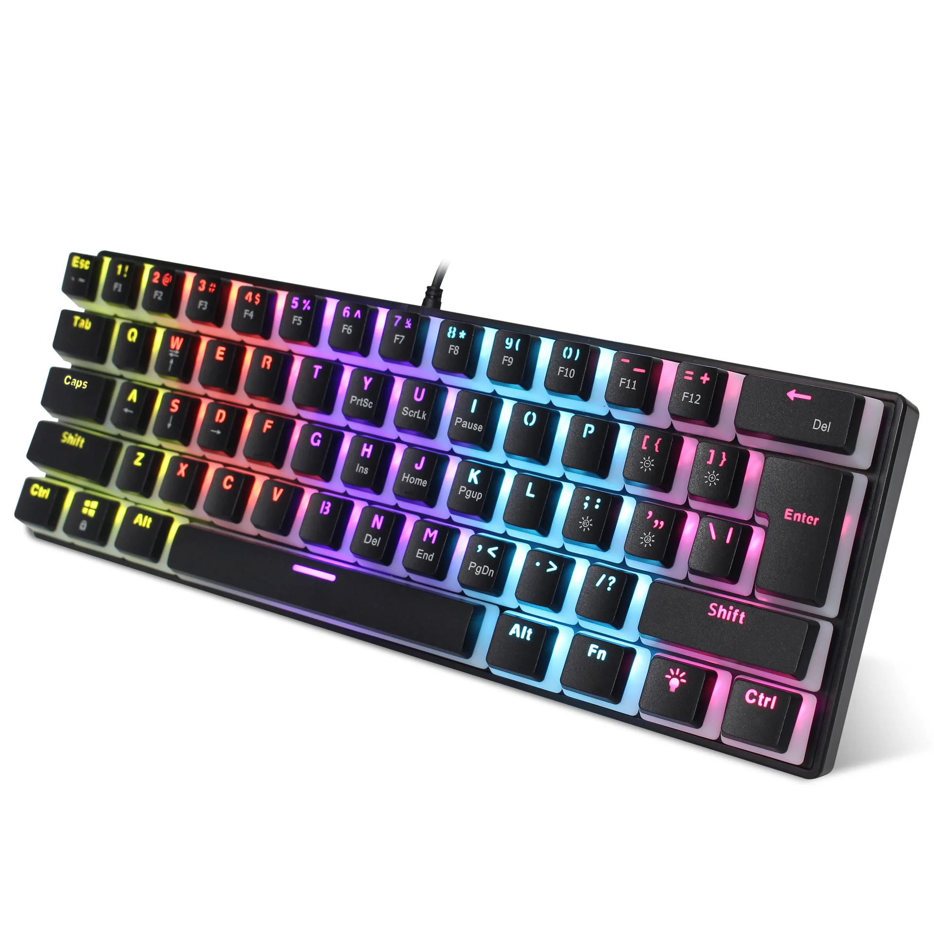 Professional Gaming Pudding Keys Cap Colorful Lights Wired mechanical keyboard