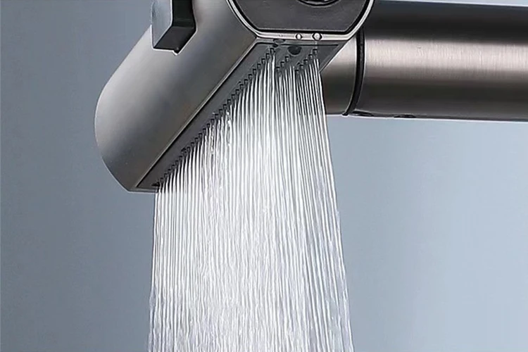 swivel kitchen sink faucet pull-out kitchen mixer with smart sensor sprayer waterfall rainfall disgital display 2023 new model
