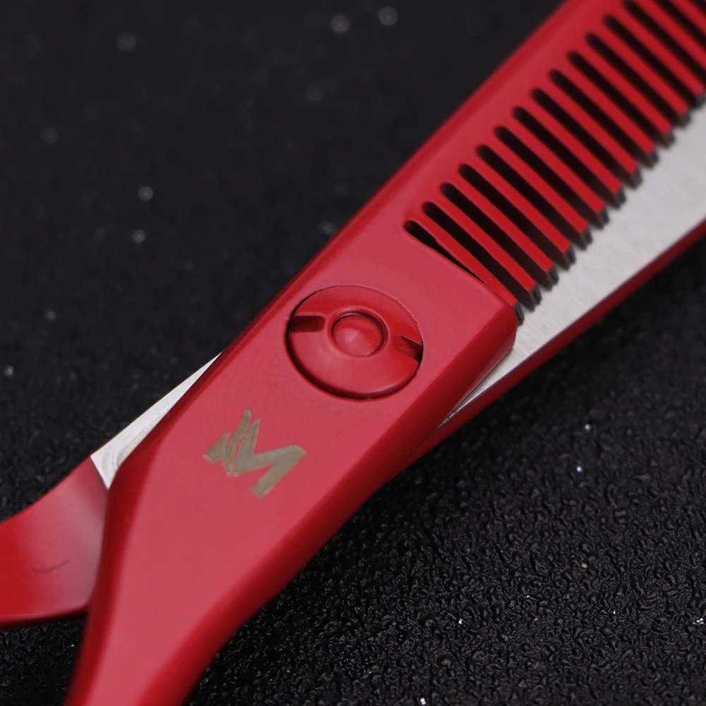 Professional Red Hair Scissors Barber Hairdressing Cutting Thinning Scissors