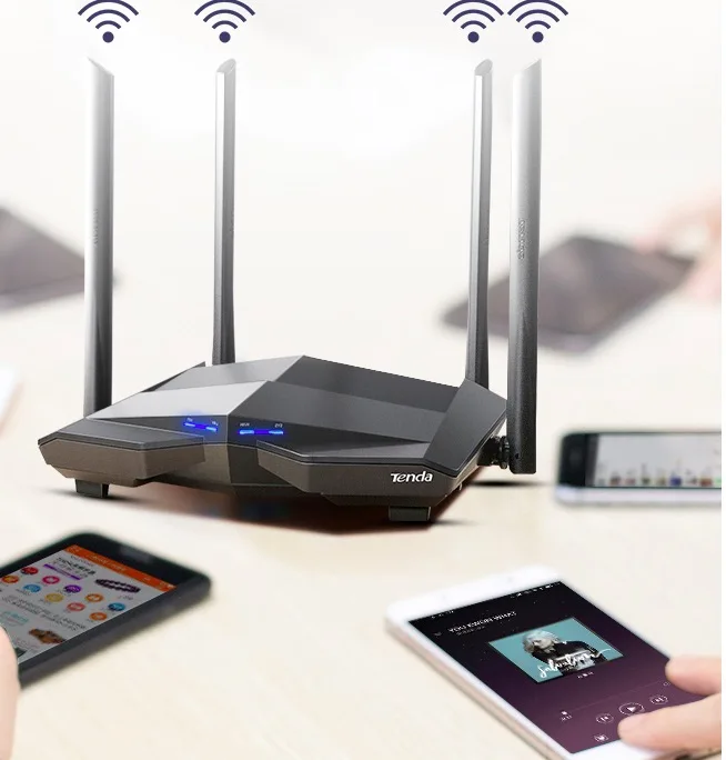 Английская версия 300 Мбит/с 2,4 ГГц и 5GH внешней антенной tenda Wi-Fi роутер tenda ac10