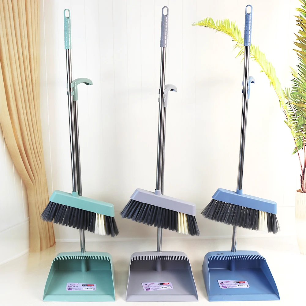 floor broom with long handle and dustpan indoor outdoor household floor brush cleaning supplies