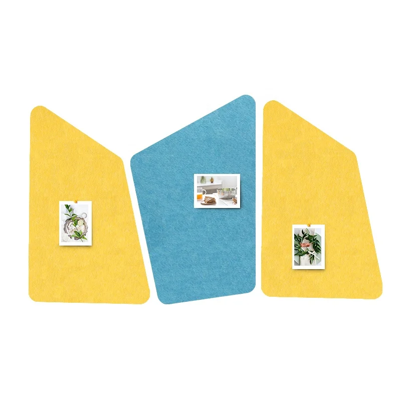 
Custom geometric patterns white background wall decorative felt pin up board 