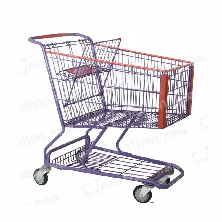 180L cheap grocery used metal steel shopping carts for sale