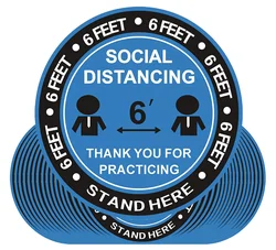 High Quality Social Distancing Sticker Custom  Safe Distancing Stickers