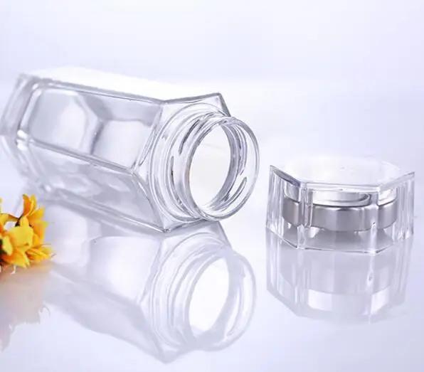 Hexagonl Transparent House Storage Empty Nut Suger Canned Glass Jam jar Honey Jar