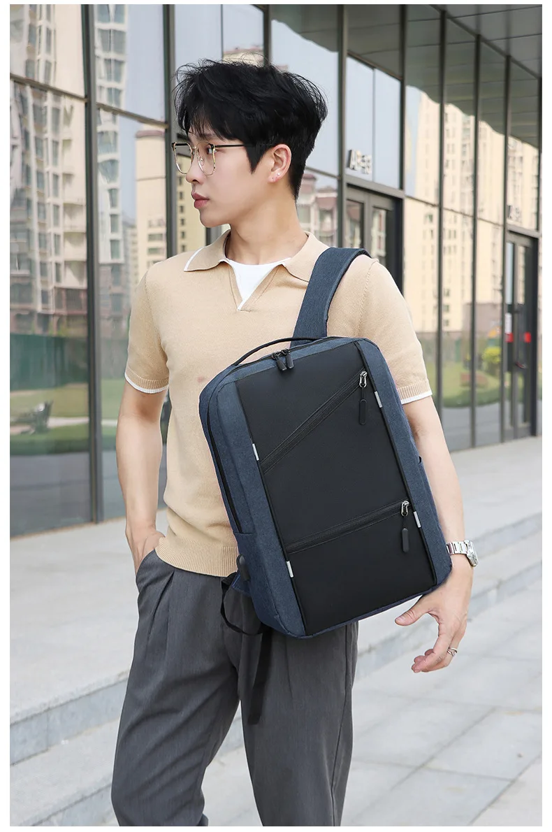 3PCS Set Men Laptop Business Backpack Bags Large Capacity Multi Pockets Anti-theft Mochila Knapsack With USB Charging Port