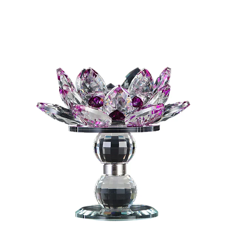 Best china Lamp for Buddha Crystal  Crystal lotus  high quality Table candle holder  Crystal candle holder
