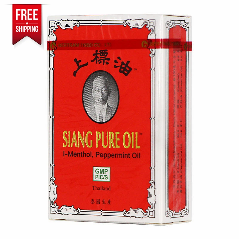 Free shipping Thailand Siang Pure Oil Original Red Formula 3ml for relieving headache dizziness muscle pains sprains itches