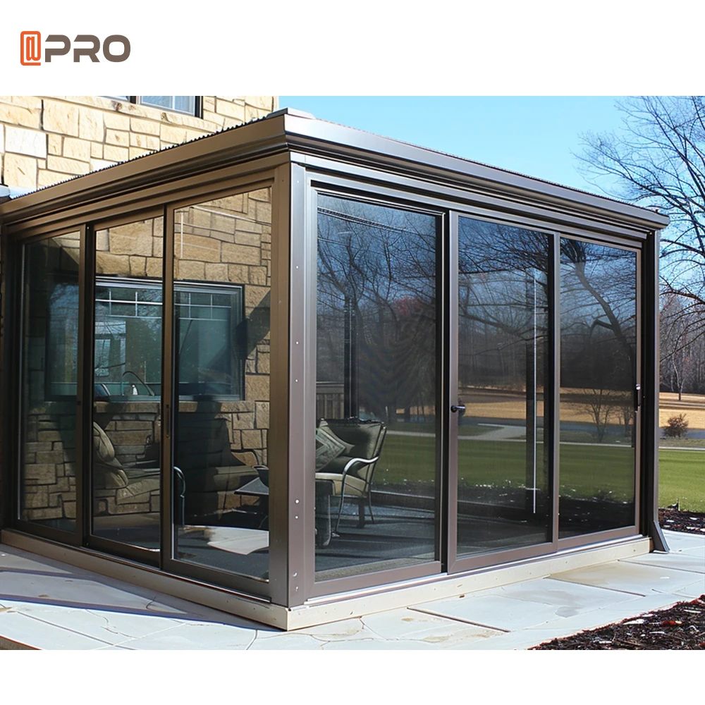 APRO 2024 sunroom Aluminum Sunroom Energy-Saving with Modern Minimalist Style with sliding door