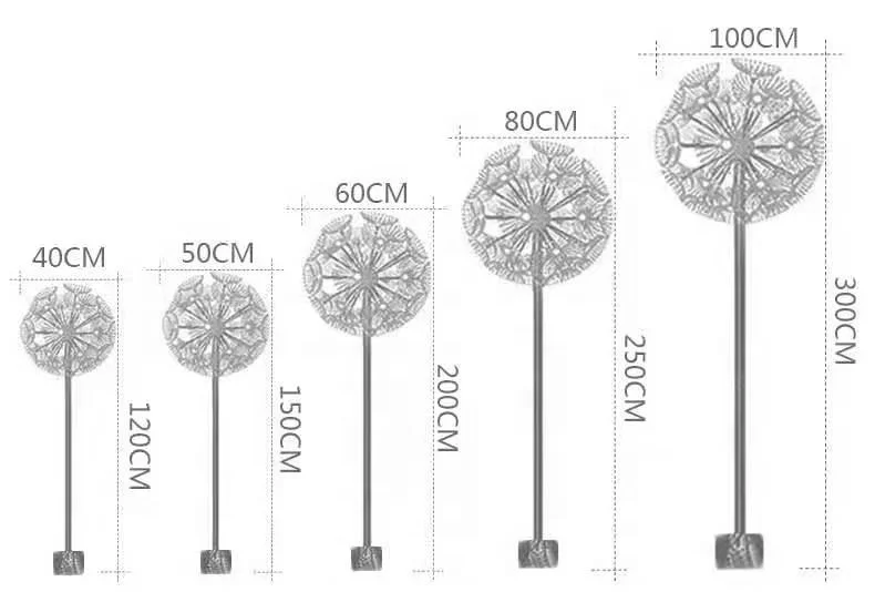 top products 2022 garden decoration outdoor flower led light custom xmas string light globe dandelion lights