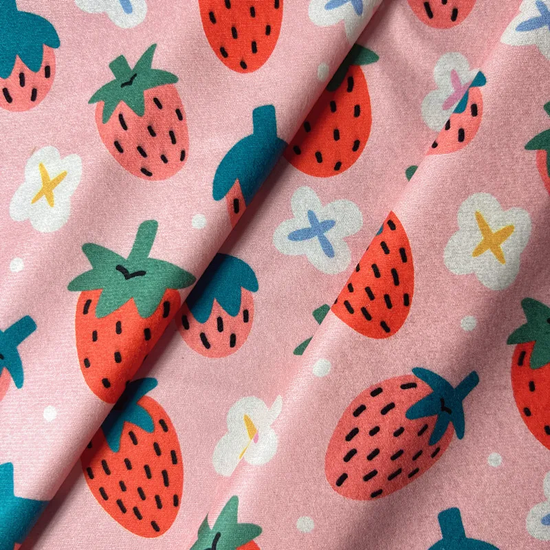 High Quality Wholesale Double Brushed Floral Printed DBP Milk Silk Jersey Fabric for Baby Garment